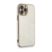 Apple Uyumlu iPhone 13 Pro Kılıf Volet Silikon Beyaz\