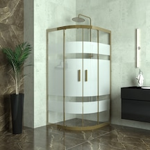 Tekno Duş Bronze Orion 6mm Kumlamalı Cam Oval Duşakabin Yarı Beyaz