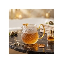Şık Tasarımlı Cam Demlik - 550 Ml - Borosilikat Cam Çok Renkli