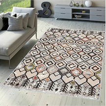 Rovigo Home Dijital Baskı Kaymaz Taban Salon Halısı Rvg1524 Çok Renkli