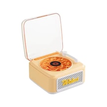 Zenvia Nostalji Mini Plak Görünümlü Radyolu Bluetooth Hoparlör 3d Ses Dalgası Retro Müzik Plak Sarı Znv2026