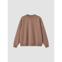 Lcw Vision Kahverengi Soft Touch Oversize Kadın Sweatshirt