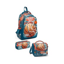Coral High Kids Nefti Turuncu Basketbol Desenli 3 Lü Okul Çanta Seti Set0123651 Çok Renkli