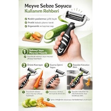 Profesyonel Paslanmaz Çelik Sebze Meyve Soyucu Ergonomik Tutma Saplı Kaymaz Kabuk Soyacağı Patates Havuç Elma Salat Diğer