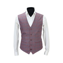 Mentor Regalo Erkek Yelek V Yaka Kırmızı Ekose 50670