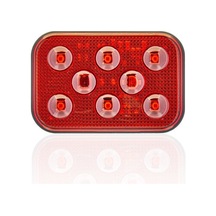 Sanel 12v Universal Kare 6 Led Dış Makan Uyumlu Kırımızı Sbd12r6