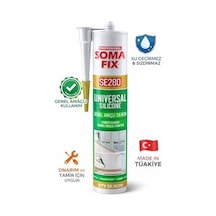 Soma Fix Se280 Genel Amaçlı Silikon 280ml - Şeffaf Silikon - Mutfak, Banyo Ve Genel Sızdırmazlık İçin Yüksek Yapışma Performanslı Mastik Açık Gri