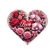 Ti-play Ks56 Kalp Şeklinde 30x30 Cm Hediyelik Duvar Saati ÇOk Renkli