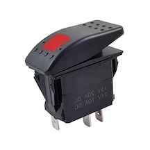 Mr-134m Marin Switch Kırmızı Işıklı On-off 12-24v 3 Bacaklı Anahtar Kırmızı