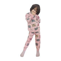 Zeze Kız Çocuk Kedili Takım Pembe