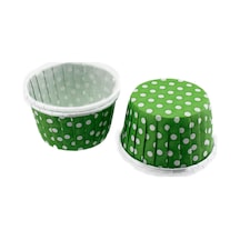 Cupcake Kalıbı Büyük Boy 62x40 Mm 100 Adet Puantiyeli Yeşil