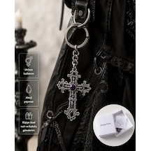 Gotik Kelebek Ve Haç Figürlü Anahtarlık Alternatif Stil Unisex Aksesuar 29498388