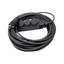 Kauçuk Başlıklı 10 Metre Siyah Uzatma Kablosu 3x1,5 Mm 1
