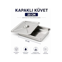 Kapaklı Küvet 25 CM 304 Kalite Paslanmaz Çelik