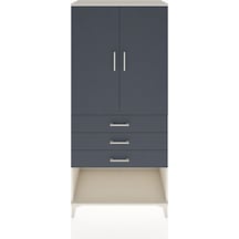 Hyperion Dolap Tek Raflı 3 Çekmeceli Tek Askılı 88x44x195 Aytaşı-antrasit Aytası
