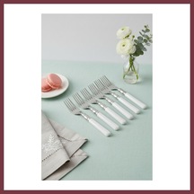 Storeşahin 6 Lı Paslanmaz Çelik Soft Beyaz Yemek Çatalı Seti Shn0720