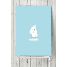 Mavi Küçük Tavşan Çocuk Odası Poster