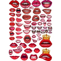 Dudaklar Sticker Set 2 28 Parça Telefon, Tablet, Defter, Laptop Sticker