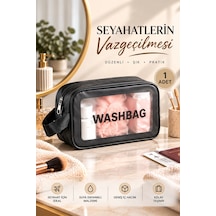 Porsima 3140 Şeffaf Seyahat Ve Makyaj Çantası Su Geçirmez Organizer Washbag 21x13cm