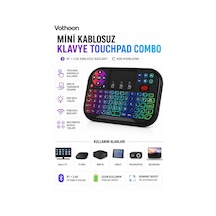 Rgb Işıklı Mini Kablosuz Klavye Touchpad Combo, Bluetooth Ve 2.4g Smart Tv Kumandası Çok Renkli