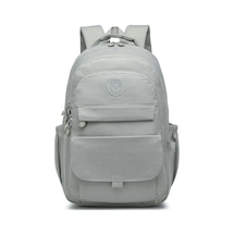 Smart Bags Büyük Boy Laptop Bölmeli Çok Cepli Su Geçirmez Krınkıl Kumaş Lise Okul Çantası Buz Gri
