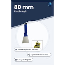 80 Mm Metal Kazıma Spatulası Plastik Saplı Kapaklı Boya Vernik Ya