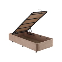 Nironyatak Niron Ela Baza - 80X200 Cm Tek Kişilik Sandıklı Sütlü Kahve Kumaş