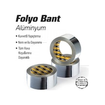 45 Mm X 20 Mt Alüminyum Folyo Bandı Doğalgaz Isıya Dayanıklı Bant