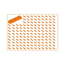 Yedek Parçalar: Plate 1x4: 100 Adet 1x4 Plate Parts Plaka Parçası Turuncu - Orange Plate 3710