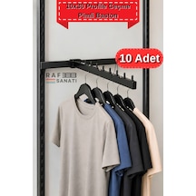 10 Adet - Pimli Baston Ab-1 Uyumu - 10x30 Profile Geçme - Pimli Baston Askılık 35 Cm Mağaza Raf Askılık Aparatı Siyah