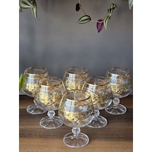 Konyax Zomorot Gold 250 Cc Kahve Yanı Kristal Bardak 6'lı 24k El İşçiliği Gerçek Altın İşlemeli Çok Renkli
