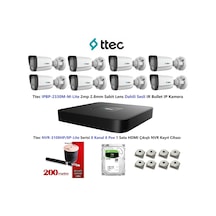 Ttec 2mp Mikrofonlu 8 Kameralı 500gb Disk Tak Çalıştır Hazır Ip Kamera Seti