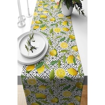 Limon Desenli Leke Tutmaz Kumaş Salon Mutfak Masa Değişik Ranır Modelleri Sarı 40 X 140 Diğer