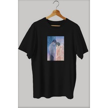 Noıssey -wed Ruh Ikizi Tasarım Baskılı Oversize T-shirt Tişört Sokak Tarzı Siyah