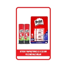 Pritt Stick 22 Gr Shrink X 2 Adet + Pritt Beyaz Silgi 5'li Blister