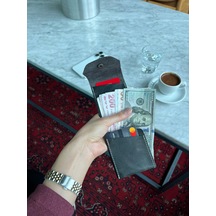 Mft Leather Hakiki Deri Çıtçıtlı Erkek Cüzdan Nova 5801 Antrasit