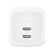 Belkin Wch020kqwh Boostcharge Pro 2-port Usb-c Gan 67w Şarj Adaptörü Beyaz