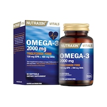 Nutraxin Vitals -3 2000 Mg Epa + Dha Balık Yağı İçeren Takviye Edici Gıda 1 X 60 Kapsül Sku: Smg8690010385154