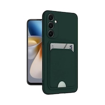 Newface Samsung Galaxy A55 5g Kılıf Kelvin Kartvizitli Silikon - Koyu Yeşil