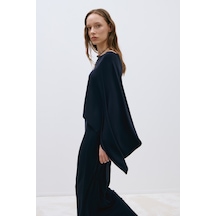 Suud Collection Lacivert Rae Penye Pelerin