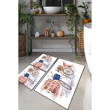 DANCE STREET DJT 3 LU SET Banyo Halısı Banyo Paspası Çok Renkli