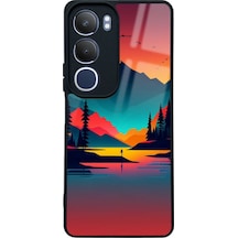 Vivo Y19s Günbatımı Tasarımlı Glossy Telefon Kılıfı Çok Renkli