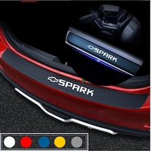 Chevrolet Spark İçin Uyumlu Aksesuar Oto Bagaj Ve Kapı Eşiği Sticker Seti Karbon