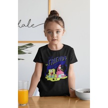 Sevbano Best Friends Forever Yazılı Süngerbob Ve Patrick Baskılı Unisex Ç Siyah