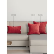 Br Perle Home Daily Series Kırmızı Kırlent Yastık Kılıfı Gelincik