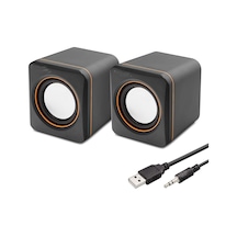Masaüstü Hoparlör 1+1 Usb + 3.5mm - Siyah Hd6049