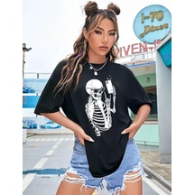 Yake Store Baskılı T-shirt - Siyah - Siyah
