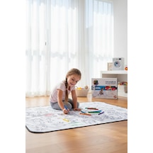Çocuk Boyama Örtüsü Yıkanabilir 100x150 Cm-eğitici Aktivite Matı Seti