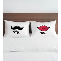 Bk Gift Sevgili Tasarımlı Pamuklu 2 Li Yastık Kılıfı Seti-14 50x70cm , Sevgiliye , Ev si, Tasarım Ev Tekstili