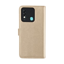 Tecno Spark 8t Trend S Plus Kapaklı Telefon Kılıf - Gold